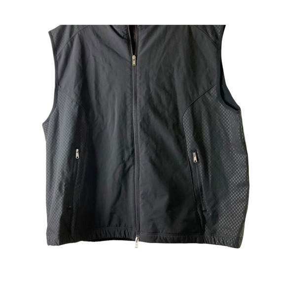 Greg Norman XXL Mens Black Diamond Pattern Full Zip Vest with Pockets - Picture 10 of 11